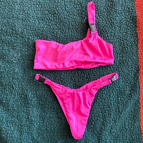 Unlisted Swim Neon Pink Bikini Set Poshmark